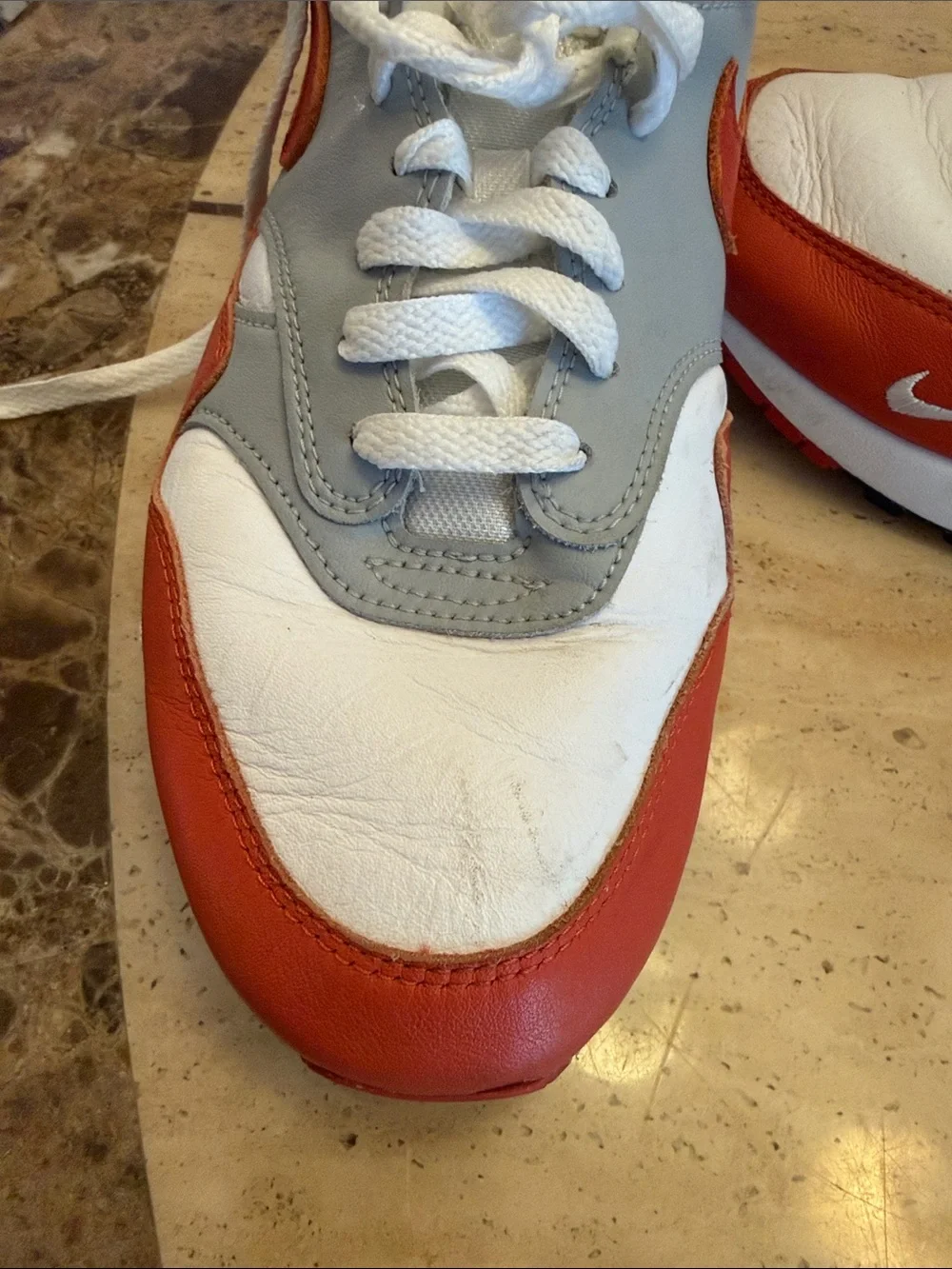 Nike Air Max Men's Athletic martian sunrise,White, Gray, Red